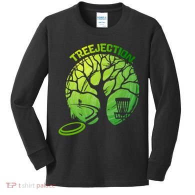 Funny Disc Golf Graphic Tree Gift Kids Long Sleeve Shirt
