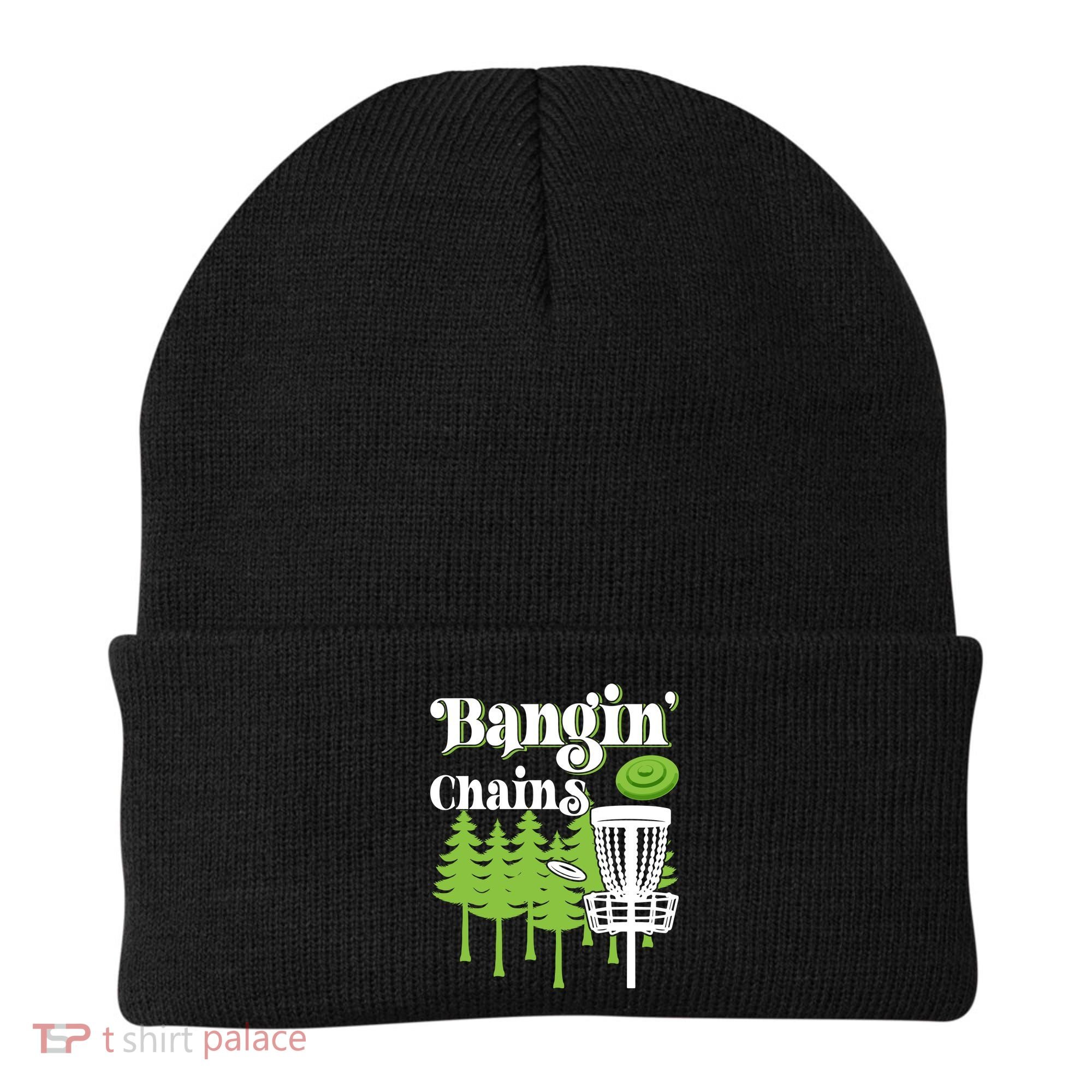 Funny Disc Golf Player Saying I Bangin' Chains Beanie