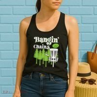 Funny Disc Golf Player Saying I Bangin' Chains Women's Tank Top thumb 2