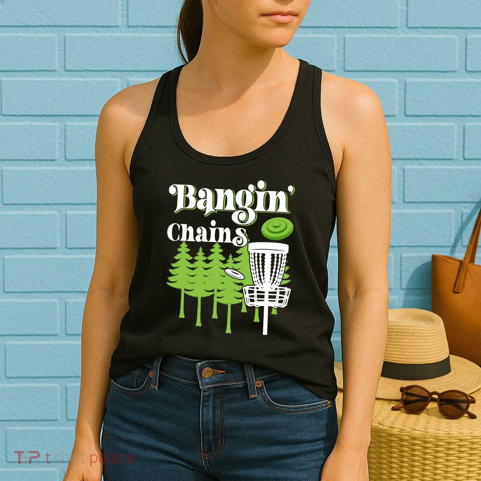 Funny Disc Golf Player Saying I Bangin' Chains Women's Tank Top
