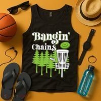 Funny Disc Golf Player Saying I Bangin' Chains Tank Top thumb 4