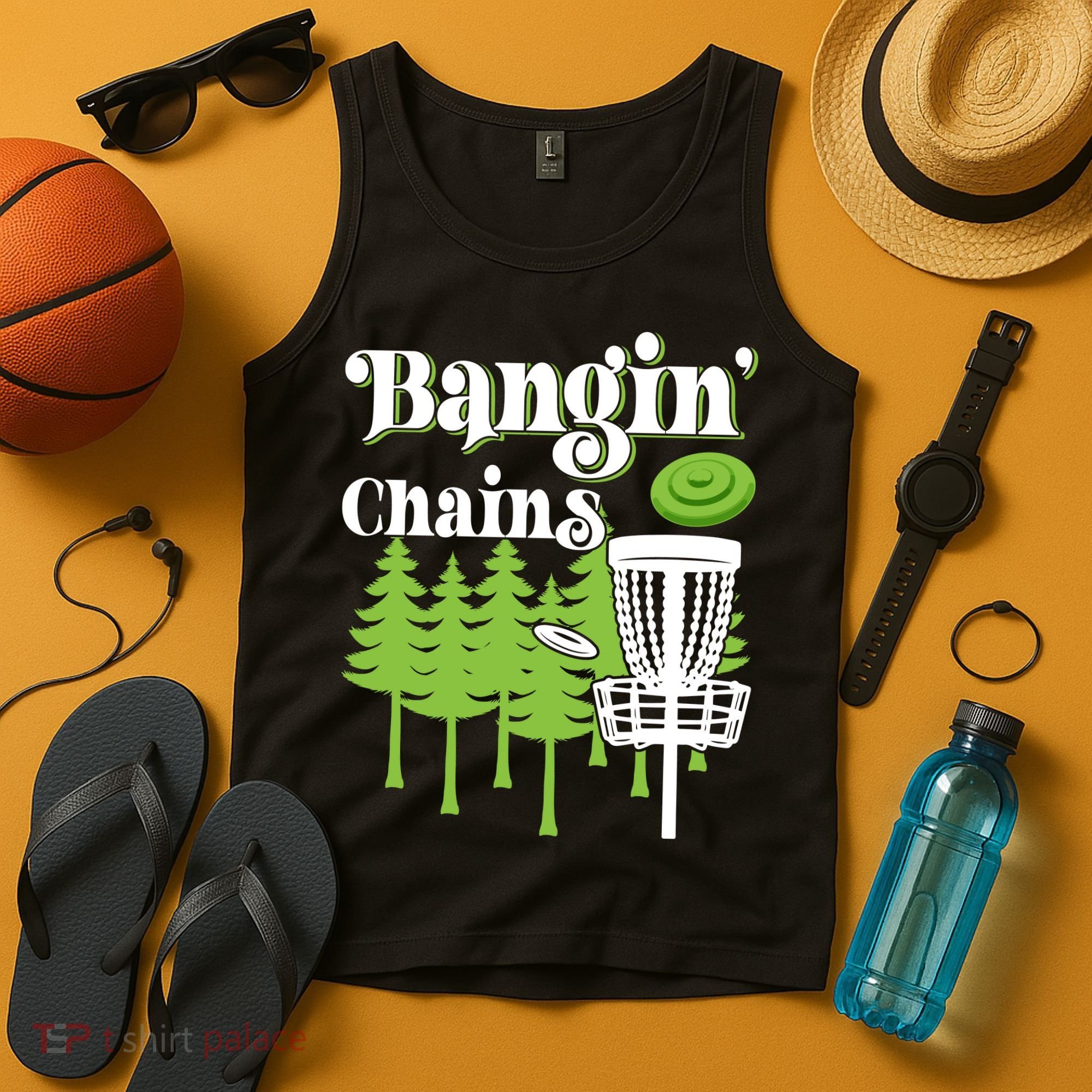 Funny Disc Golf Player Saying I Bangin' Chains Tank Top