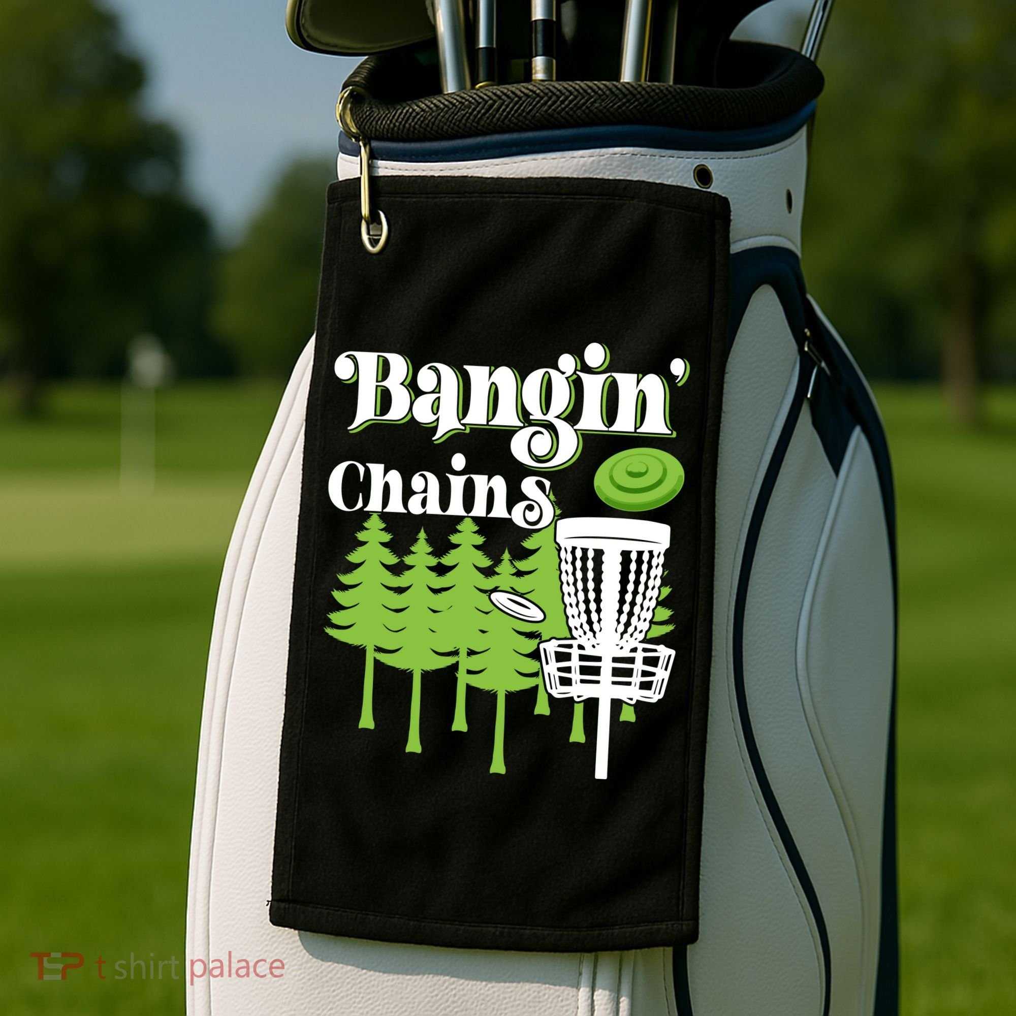 Funny Disc Golf Player Saying I Bangin' Chains Golf Towel
