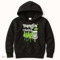 Funny Disc Golf Player Saying I Bangin' Chains Kids Hoodie thumb 0