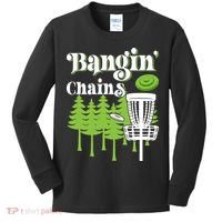 Funny Disc Golf Player Saying I Bangin' Chains Kids Long Sleeve Shirt thumb 0