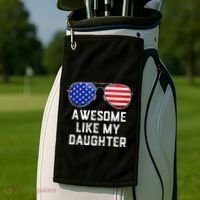 Fathers Day Gift Funny Dads Awesome Like My Daughter Golf Towel thumb 2