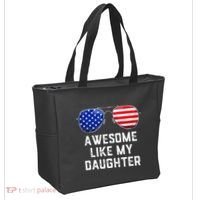 Fathers Day Gift Funny Dads Awesome Like My Daughter Tote Bag thumb 2
