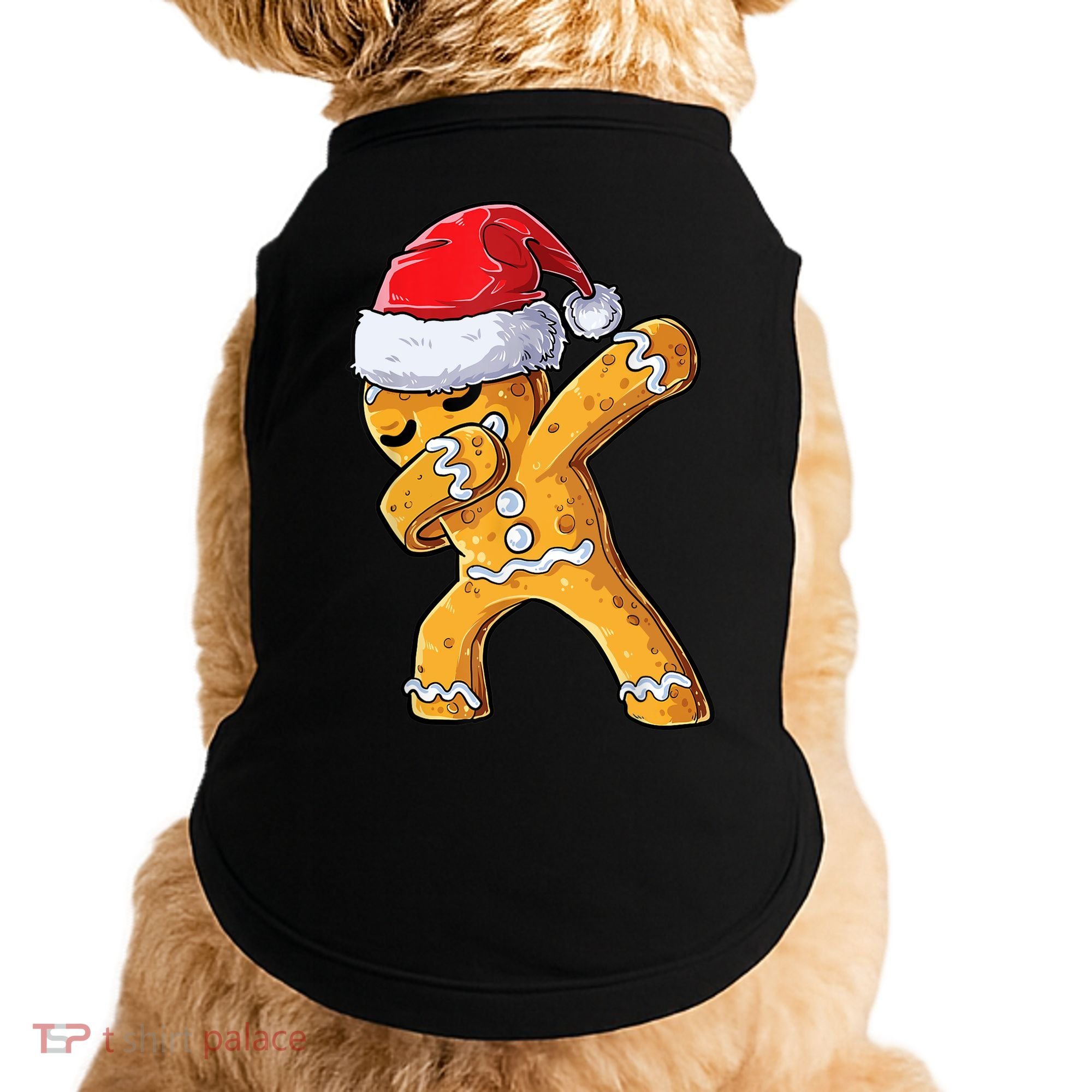Funny Dabbing Gingerbread Santa Christmas Boys Xmas Cookie Doggie Tank