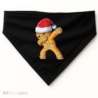 Funny Dabbing Gingerbread Santa Christmas Boys Xmas Cookie USA-Made Doggie Bandana thumb 0