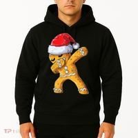 Funny Dabbing Gingerbread Santa Christmas Boys Xmas Cookie Hoodie thumb 2