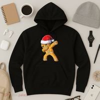 Funny Dabbing Gingerbread Santa Christmas Boys Xmas Cookie Hoodie thumb 3