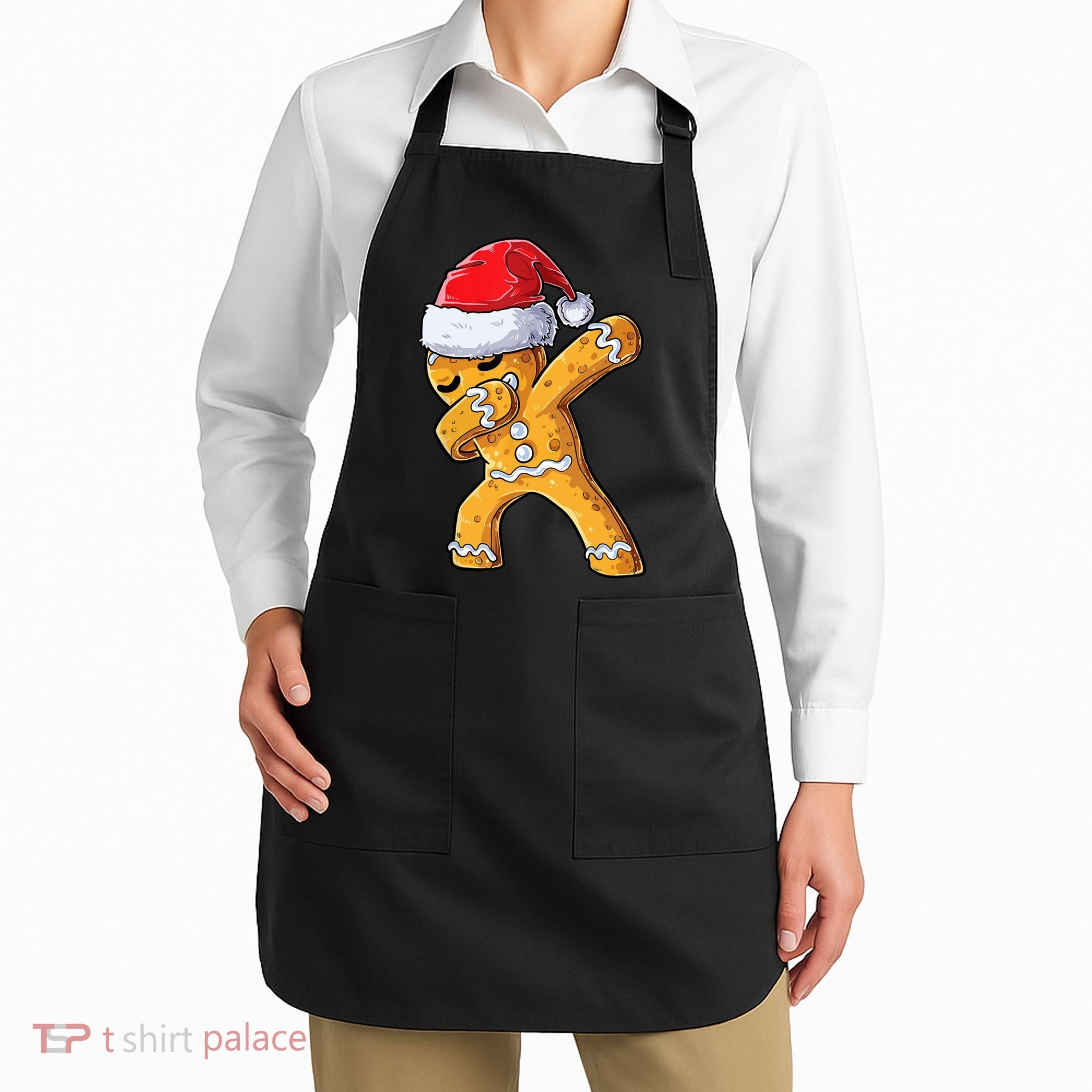 Funny Dabbing Gingerbread Santa Christmas Boys Xmas Cookie Apron