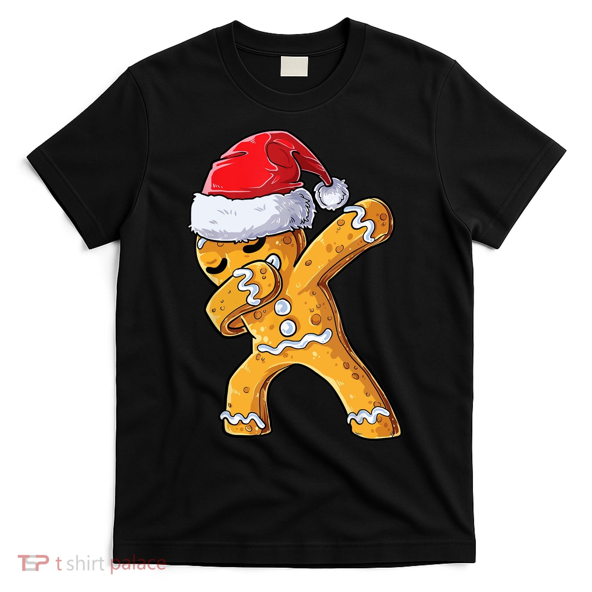 Funny Dabbing Gingerbread Santa Christmas Boys Xmas Cookie T-Shirt
