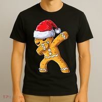 Funny Dabbing Gingerbread Santa Christmas Boys Xmas Cookie T-Shirt thumb 3