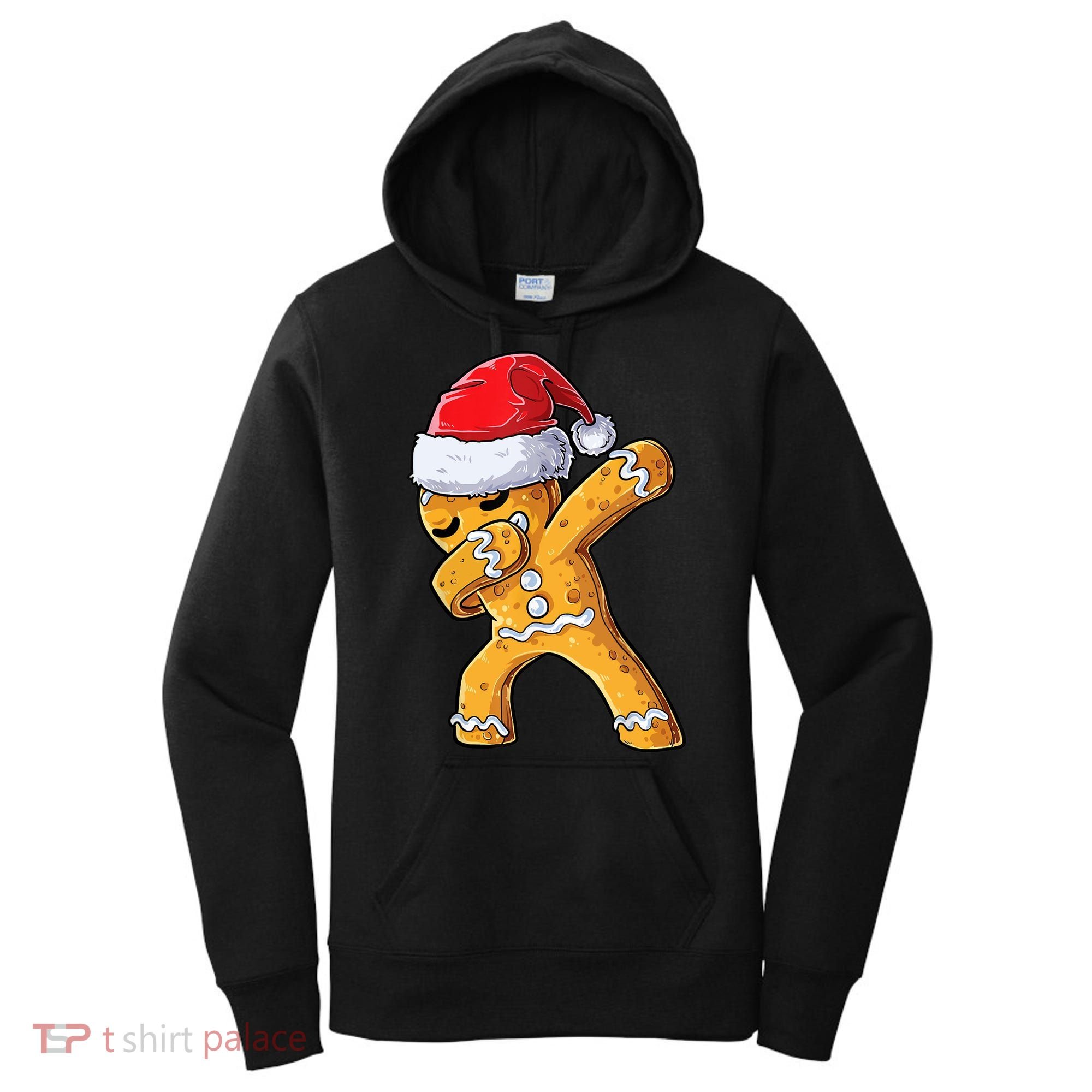 Funny Dabbing Gingerbread Santa Christmas Boys Xmas Cookie Women's Hoodie