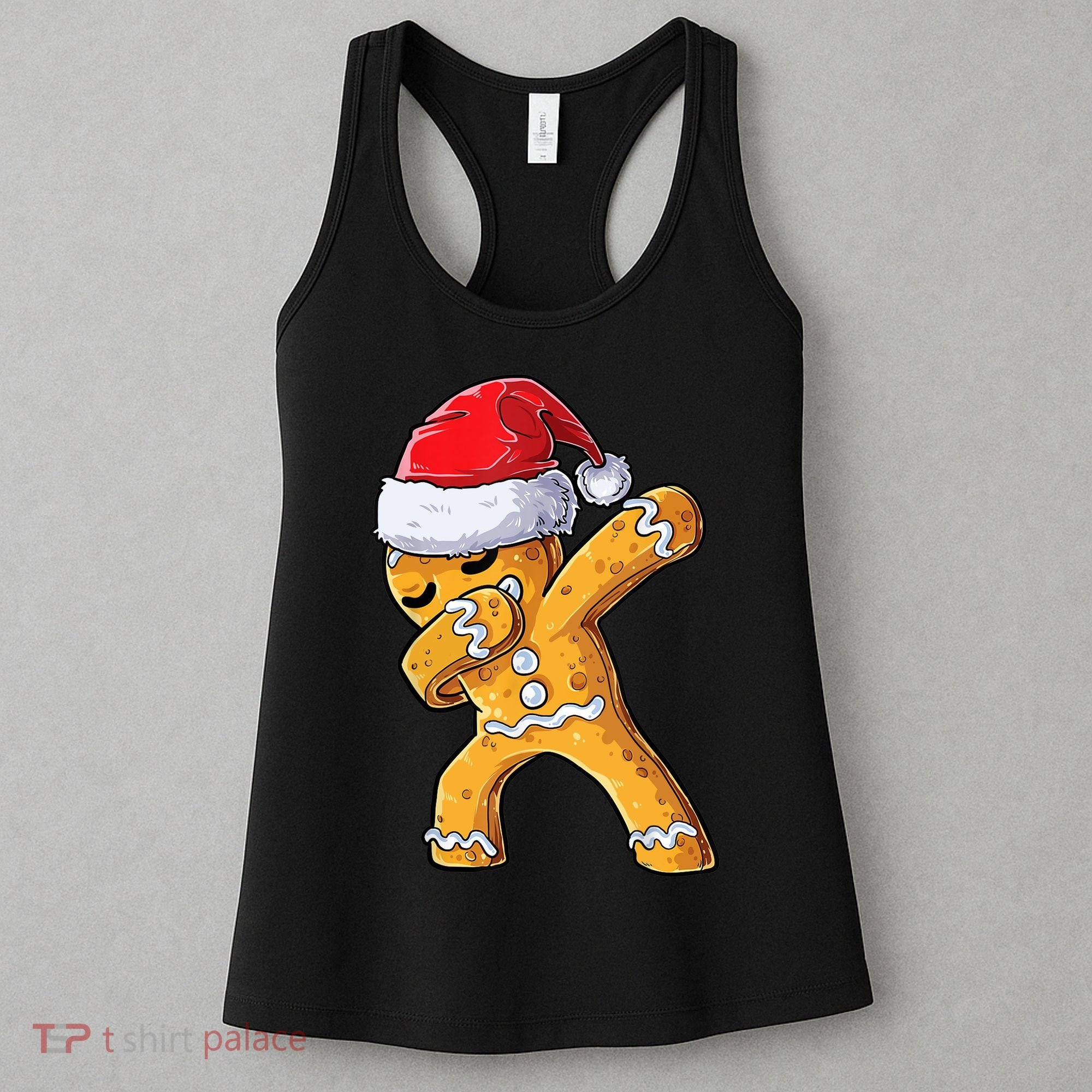 Funny Dabbing Gingerbread Santa Christmas Boys Xmas Cookie Women's Tank Top