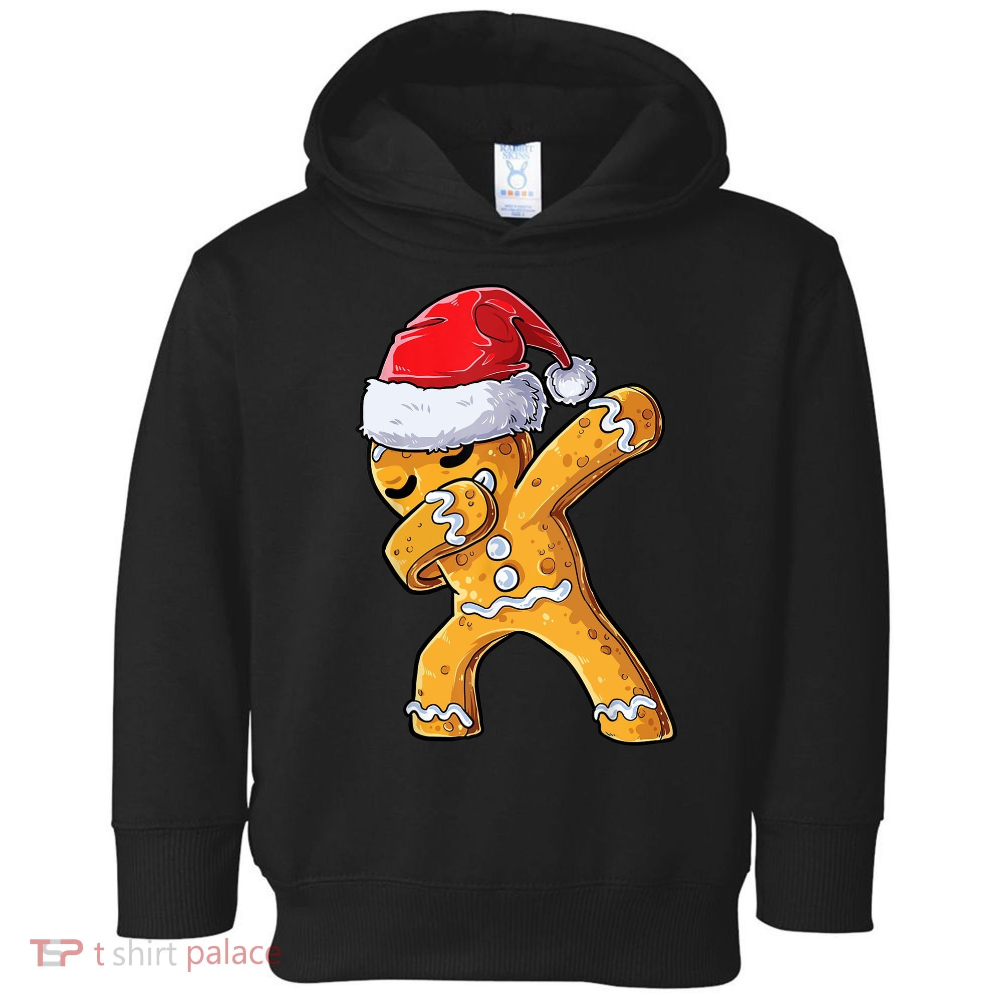 Funny Dabbing Gingerbread Santa Christmas Boys Xmas Cookie Toddler Hoodie