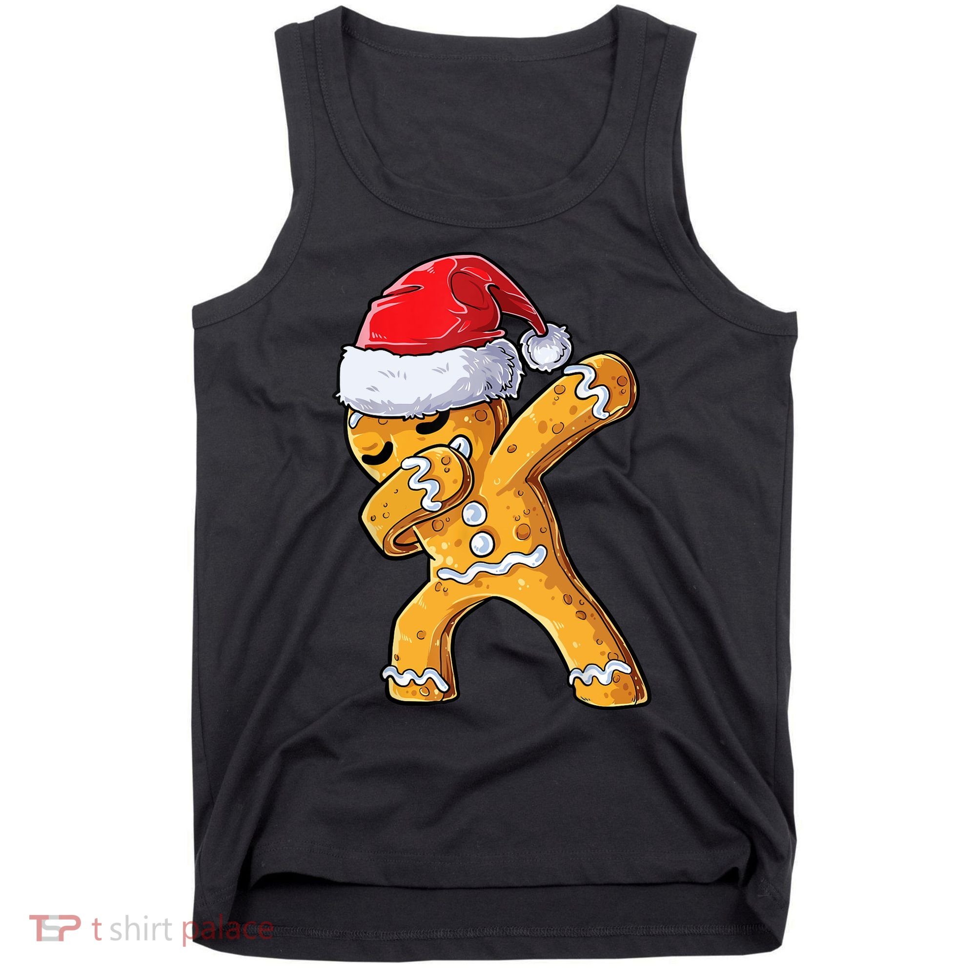 Funny Dabbing Gingerbread Santa Christmas Boys Xmas Cookie Tank Top