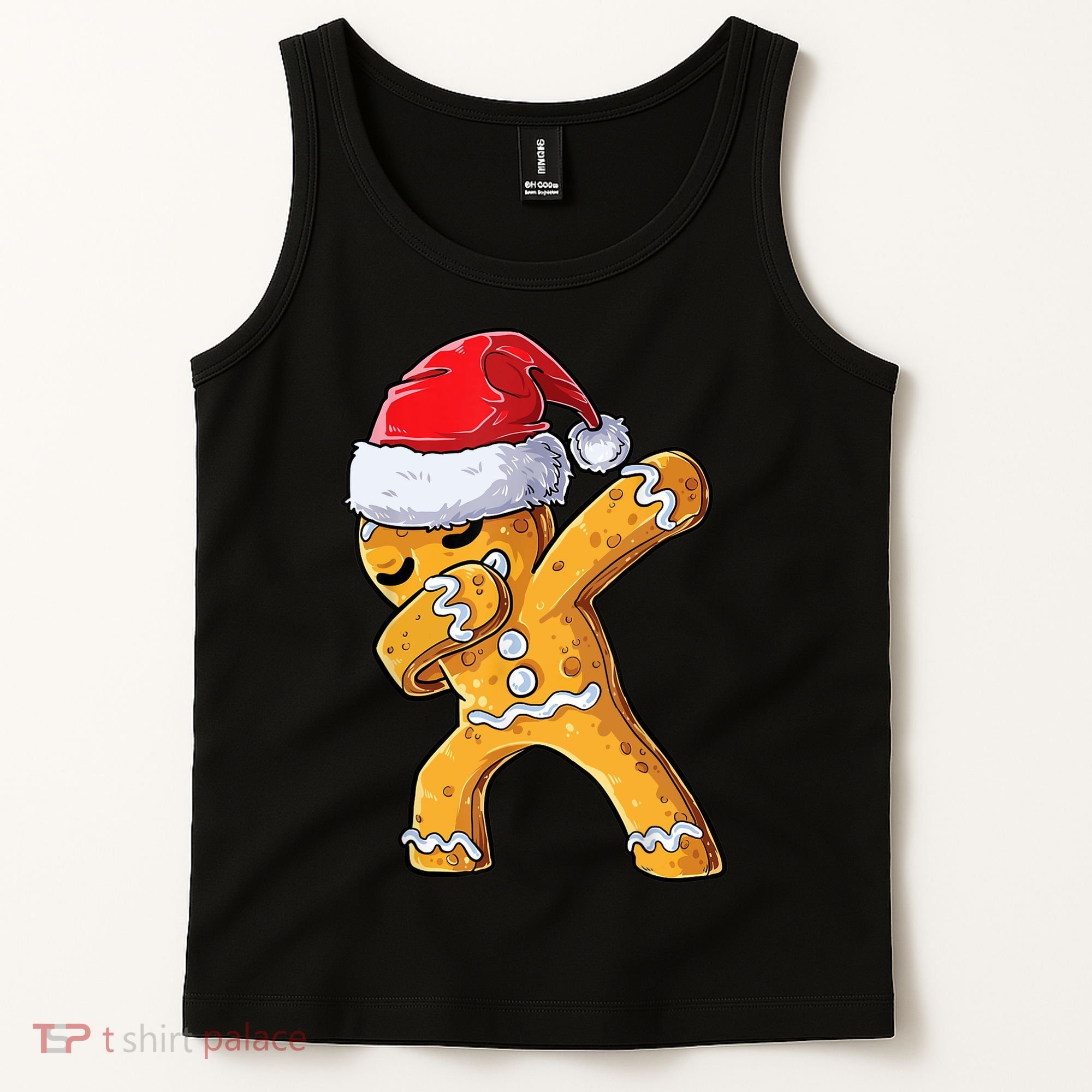 Funny Dabbing Gingerbread Santa Christmas Boys Xmas Cookie Tank Top
