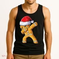 Funny Dabbing Gingerbread Santa Christmas Boys Xmas Cookie Tank Top thumb 3