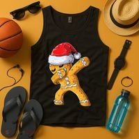 Funny Dabbing Gingerbread Santa Christmas Boys Xmas Cookie Tank Top thumb 4
