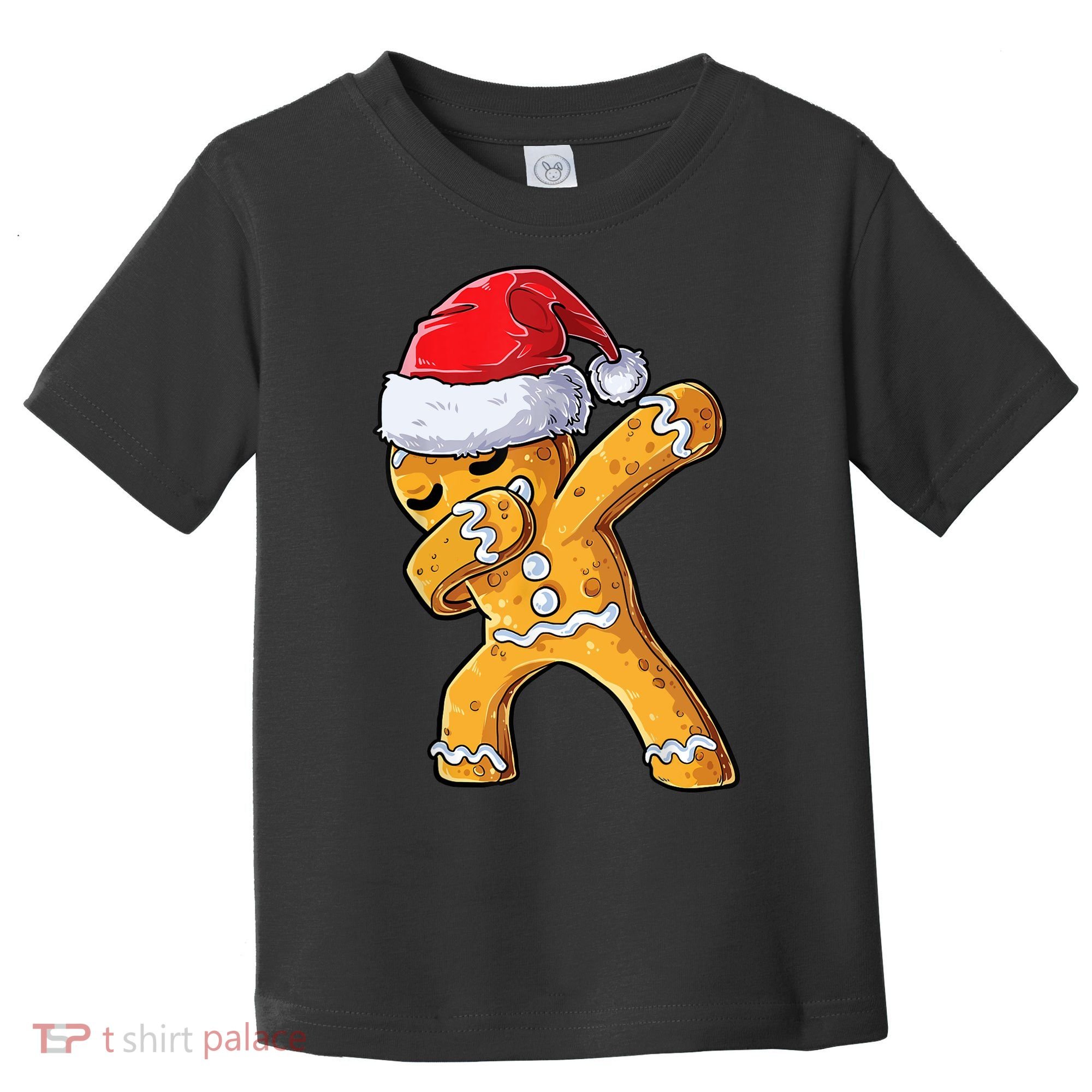 Funny Dabbing Gingerbread Santa Christmas Boys Xmas Cookie Toddler T-Shirt