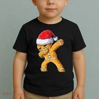 Funny Dabbing Gingerbread Santa Christmas Boys Xmas Cookie Toddler T-Shirt thumb 2