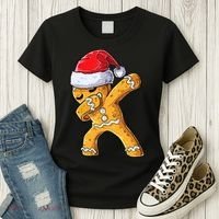 Funny Dabbing Gingerbread Santa Christmas Boys Xmas Cookie Women's T-Shirt thumb 3