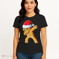 Funny Dabbing Gingerbread Santa Christmas Boys Xmas Cookie Women's T-Shirt thumb 4