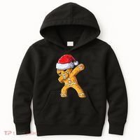 Funny Dabbing Gingerbread Santa Christmas Boys Xmas Cookie Kids Hoodie thumb 0