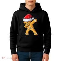 Funny Dabbing Gingerbread Santa Christmas Boys Xmas Cookie Kids Hoodie thumb 4