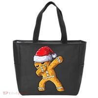 Funny Dabbing Gingerbread Santa Christmas Boys Xmas Cookie Tote Bag thumb 0