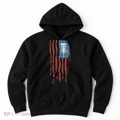 Funny Disc Golf American Flag Disc Frisbee Golf Hoodie