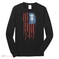 Funny Disc Golf American Flag Disc Frisbee Golf Long Sleeve Shirt thumb 0