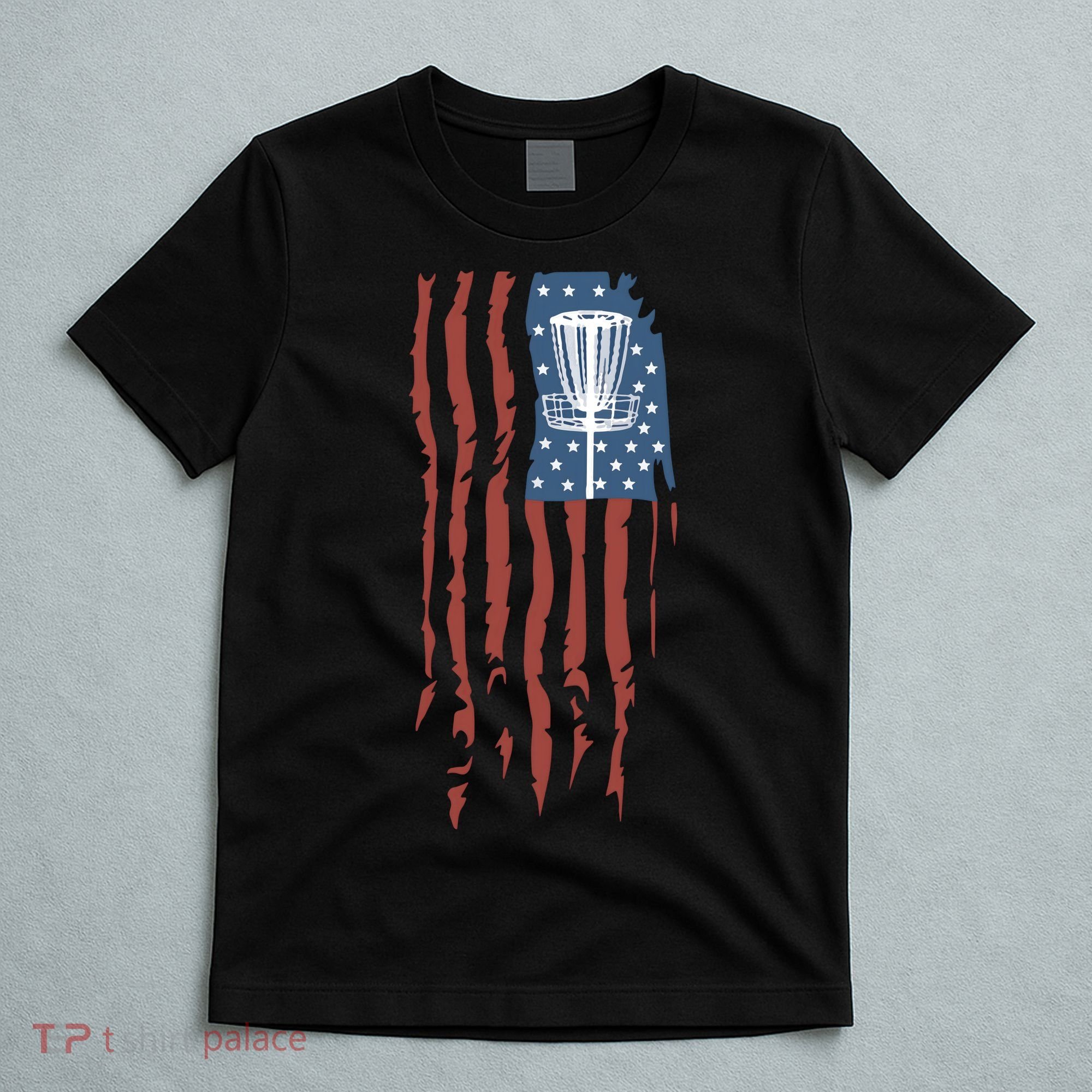 Funny Disc Golf American Flag Disc Frisbee Golf T-Shirt