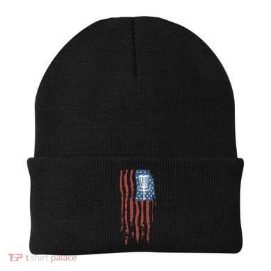 Funny Disc Golf American Flag Disc Frisbee Golf Beanie