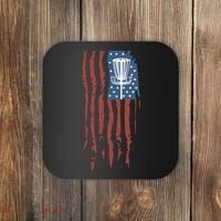 Funny Disc Golf American Flag Disc Frisbee Golf Coaster thumb 0