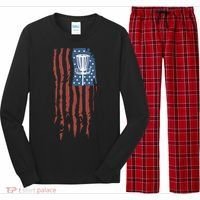 Funny Disc Golf American Flag Disc Frisbee Golf Long Sleeve Pajama Set thumb 0