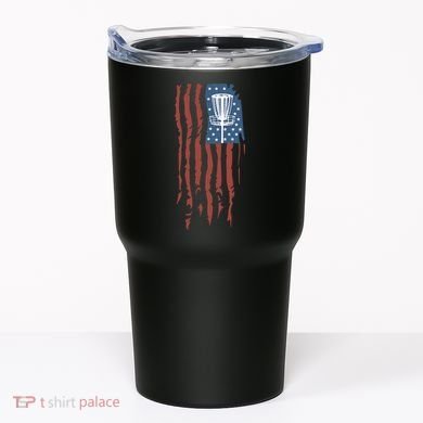 Funny Disc Golf American Flag Disc Frisbee Golf Tumbler