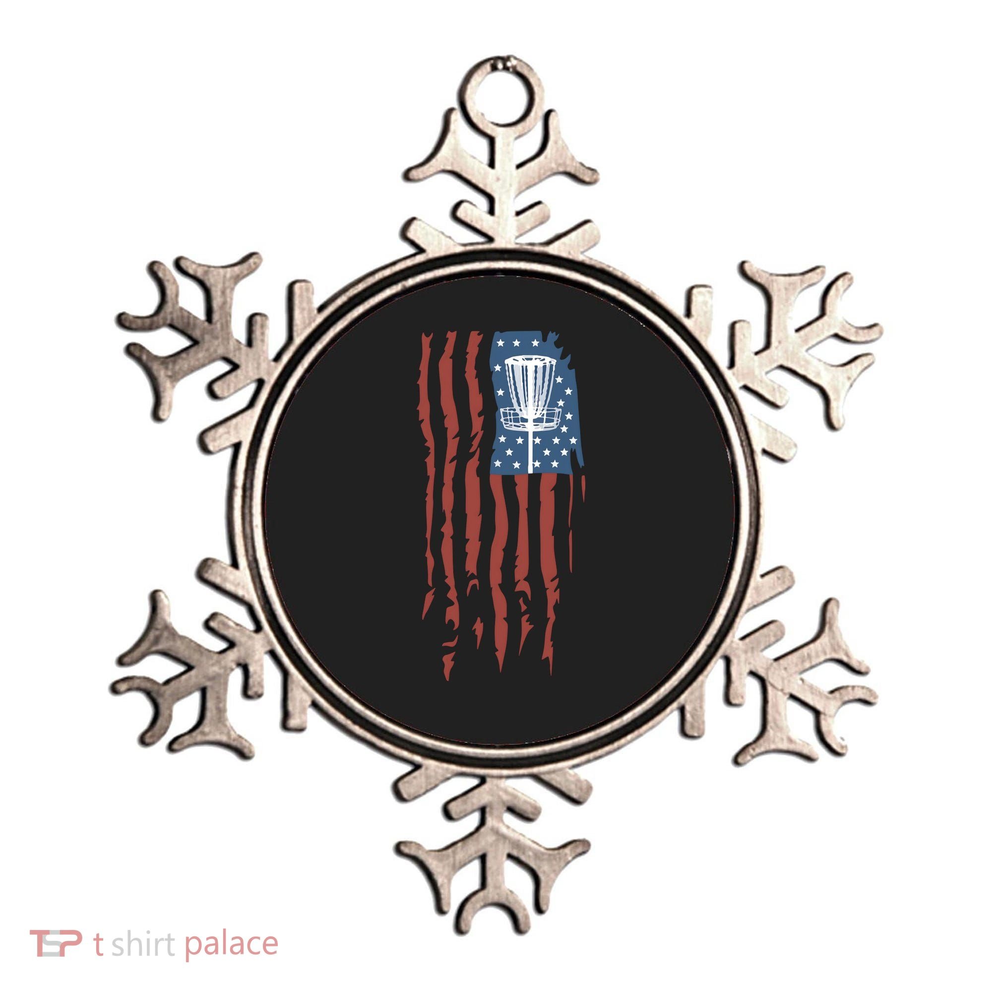 Funny Disc Golf American Flag Disc Frisbee Golf Ornament