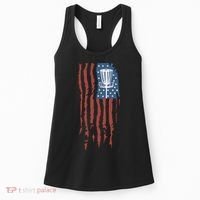 Funny Disc Golf American Flag Disc Frisbee Golf Women's Tank Top thumb 0