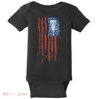 Funny Disc Golf American Flag Disc Frisbee Golf Baby Bodysuit thumb 0
