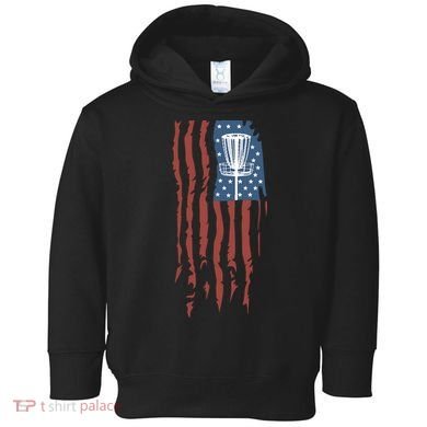 Funny Disc Golf American Flag Disc Frisbee Golf Toddler Hoodie