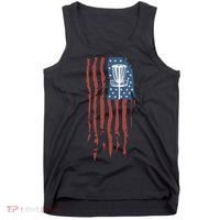 Funny Disc Golf American Flag Disc Frisbee Golf Tank Top thumb 0