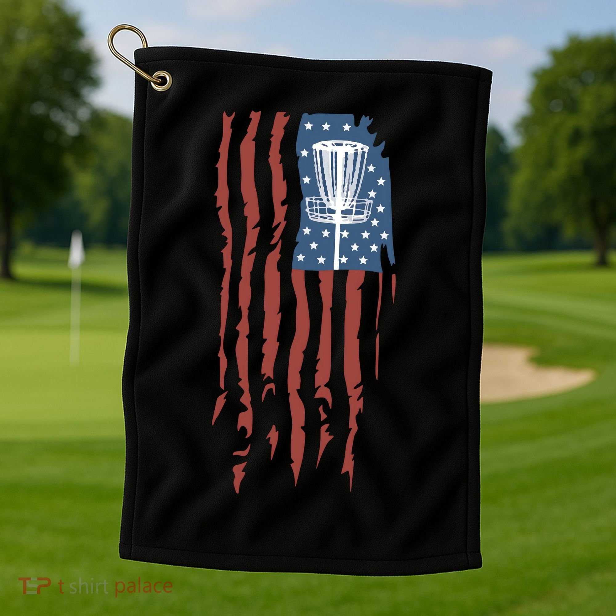 Funny Disc Golf American Flag Disc Frisbee Golf Golf Towel