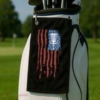 Funny Disc Golf American Flag Disc Frisbee Golf Golf Towel thumb 2