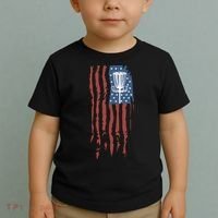 Funny Disc Golf American Flag Disc Frisbee Golf Toddler T-Shirt thumb 2