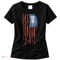 Funny Disc Golf American Flag Disc Frisbee Golf Women's T-Shirt thumb 0