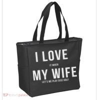 Funny Disc Golf I Love My Wife Tote Bag thumb 2