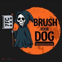 Funny Dog Groomer Brush Your Dog Grooming Reaper Halloween Women's Hoodie thumb 2